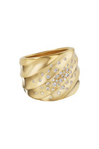 Cable Edge Saddle Ring, 18k Recycled Yellow Gold & Diamonds