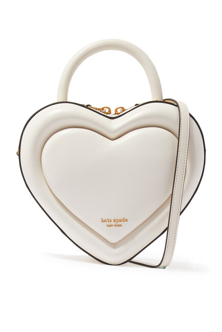 Kate Spade New York Pitter Patter 3D Heart Leather Bag Beige