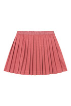 Kids Pleated Skirt with All-Over Jacquard Logo Lettering