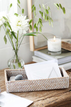 Whitewashed Rattan Tray