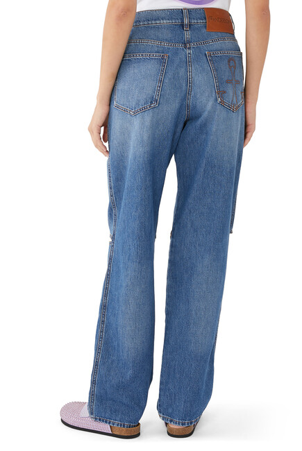 Cut-Out Bootcut Jeans