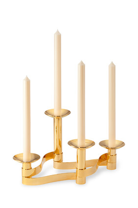 Evelina Candleholder Centerpiece - S/4:Gold:One Size