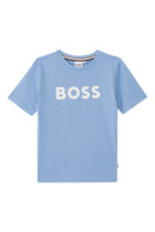 JB T-shirt SS w Logo:Blue:6Y