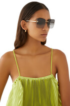 Fendi First Monogram Hardware Rimless Sunglasses