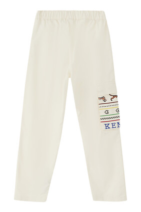 Kids Logo-Embroidered Cotton Trousers
