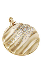 Cable Edge Pendant, 18k Yellow Gold & Diamonds