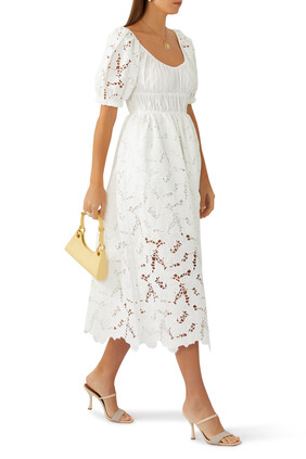 Cotton Lace Midi Dress