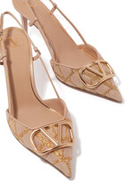 VLogo Signature 80 Toile Iconographe Slingback Pumps