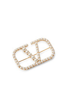 VLogo Signature Pearl Brooch