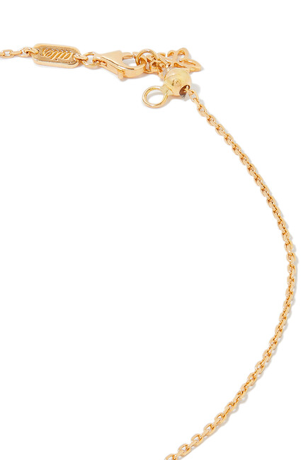 Arabic Letter Necklace, 18k Yellow Gold & Diamond