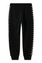 Kids Drawstring Eagle Logo Patch Trousers