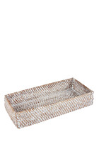 Whitewashed Rattan Tray