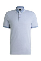 Oxford Cotton Piqué Polo Shirt with Logo Detail