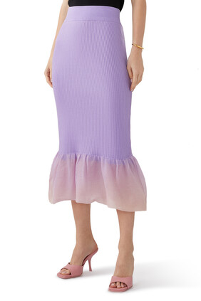 Cosmos 3D Bubble Ruched Midi Skirt