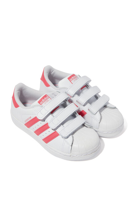 WHITE WITH PINK SUPERSTAR CF C:White :13.5