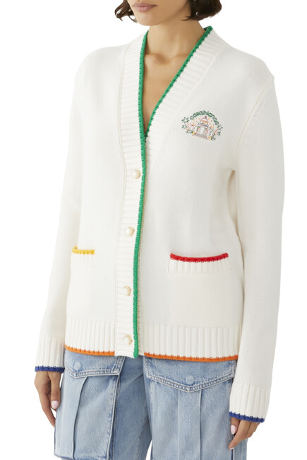 Casa Embroidered Knit Cardigan