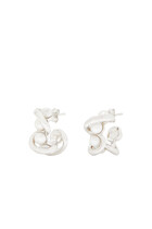 Molten Pearl Twisted Mini Double Hoop Earrings