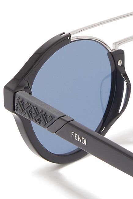 Diagonal Double-Bridge Sunglasses