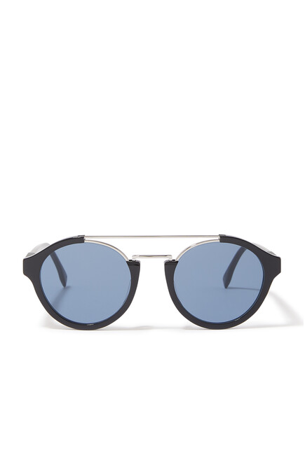 Diagonal Double-Bridge Sunglasses