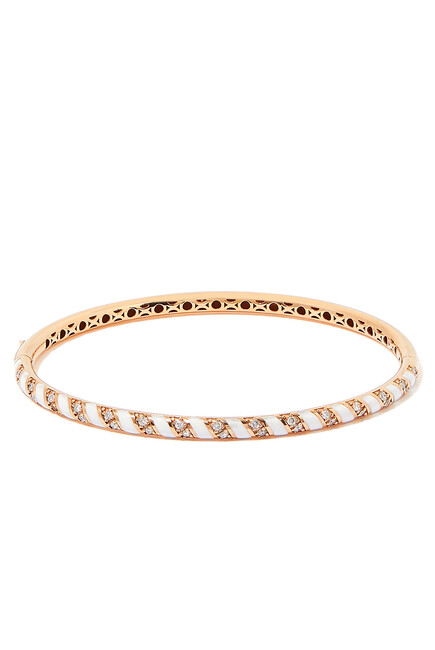 Tornado Bracelet, 18k Rose Gold with Enamel & Diamonds