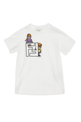 Junior T-Shirt With Multicolor  Embroidery