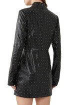 Studded PU Cut Out Dress