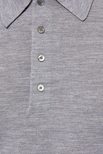 Long Sleeve Wool Polo