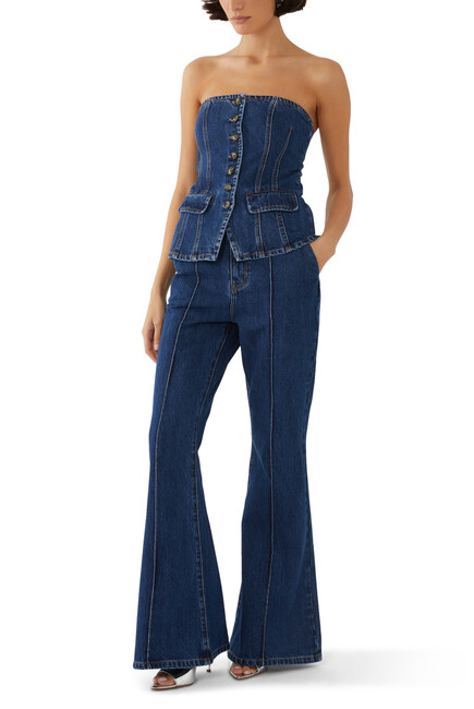 Denim Bandeau Jumpsuit