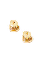 Baby Coeur Stud Earrings, 9k Yellow Gold & Diamonds