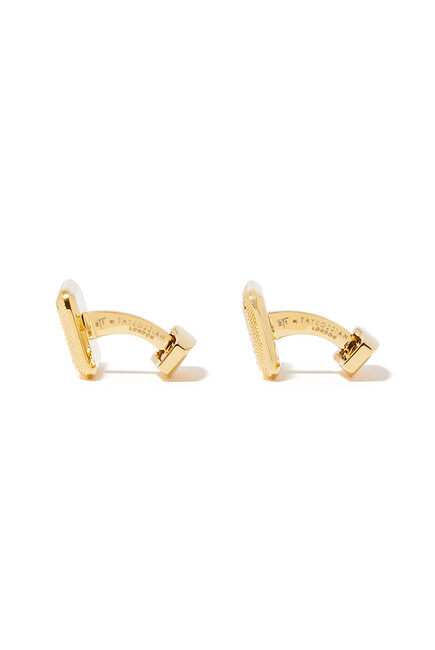 Square Yellow Gold Plated Cufflinks