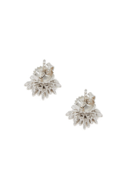 Fireworks Flower Stud Earrings, 18k White Gold & Diamonds