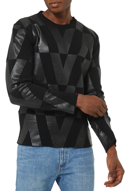 Macro Optical Valentino Print Sweater