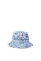 Logo Embellished Straw Bucket Hat