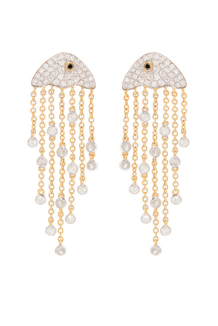 Maxi Jellyfish Drop Earrings, 18K Yellow & White Gold with Diamonds