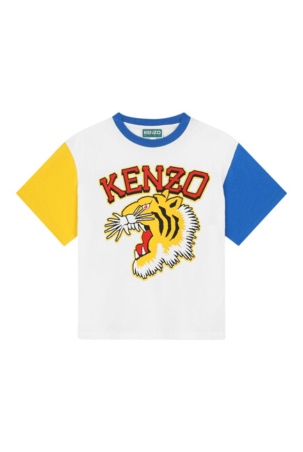 Kids Varsity Tiger Logo Print T-Shirt