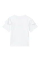 Ruffle Sleeve Logo Embroidered Shirt
