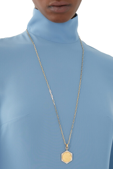 Ginea Necklace, 22K Yellow Gold & Diamonds