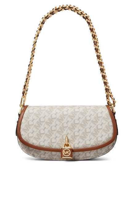 Mila Small Empire Signature Logo Shoulder Bag