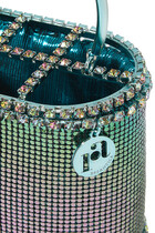 Holli Mermaid Crystal-Embellished Mesh Top Handle Bag