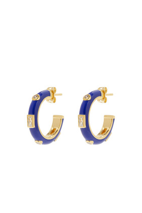 Medium Chubby Hoop Earrings, 18k Gold-Plated Brass
