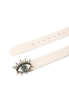 Evil Eye Buckle Leather Belt