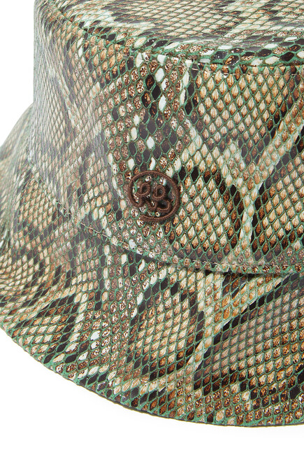 Snake-Print Bucket Hat