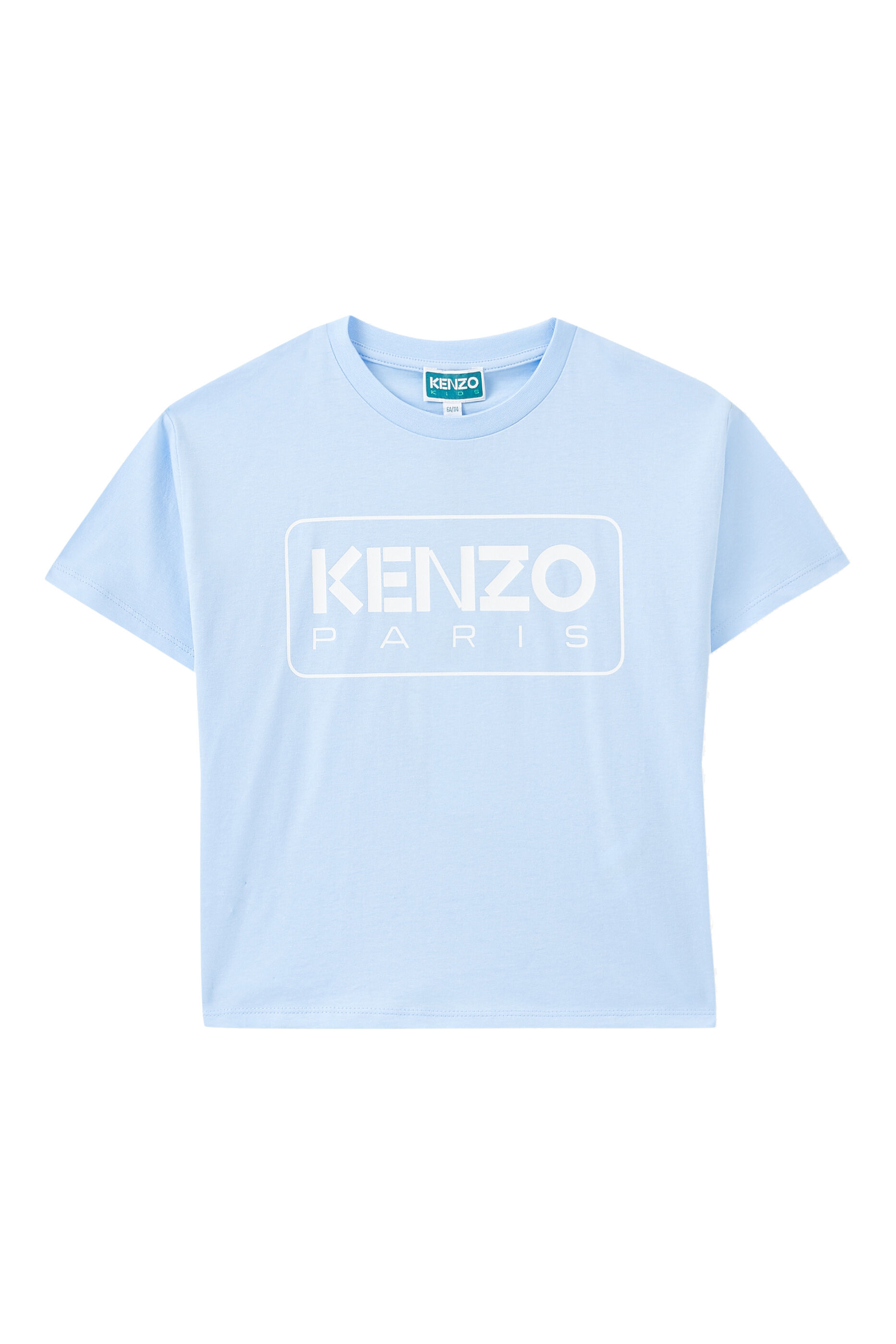 Kenzo Kids logo-patch cotton shorts - Blue