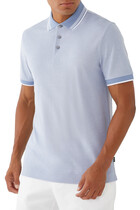 Oxford Cotton Piqué Polo Shirt with Logo Detail