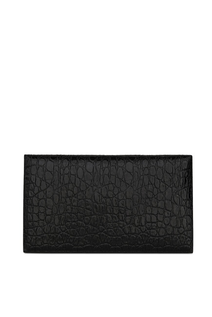 Uptown Pouch In Crocodile-Embossed Leather