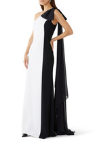 Scuba Bow One Shoulder Gown