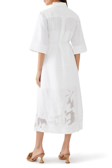 Agua Embroidered Shirt Dress