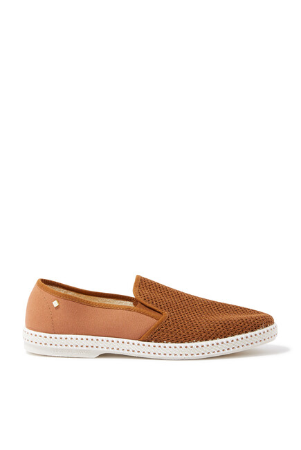 Cotton Canvas & Mesh Slip-Ons