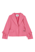 Kids Technical Fabric Ruffle Blazer