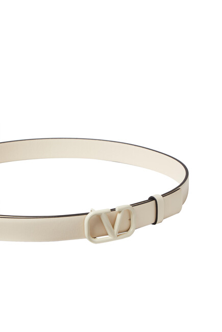 VLogo Signature Leather Buckle Belt